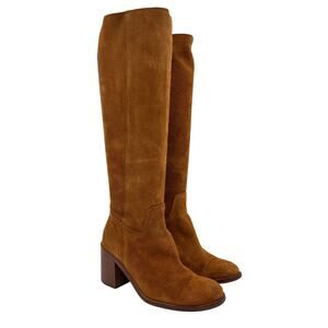 Intentionally Blank Port Boots Women's 38 Anthropologie Suede Heeled Barn Boot